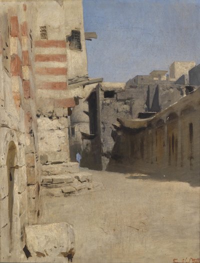 Straat Birket el-Kherum in Caïro door Leopold Muller